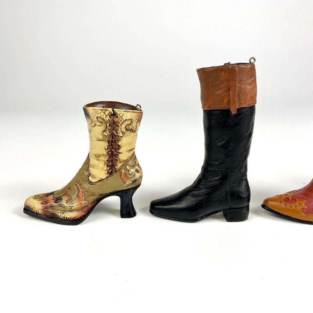 VTG JC Penney Mini Shoe Ornaments Women’s Casual Boot Set of 4 NIB Resin Boots - Picture 7 of 12